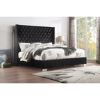 SH228BLK-1* UPHL VELVET QN BED, BLACK