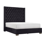 SH228BLK-1* UPHL VELVET QN BED, BLACK