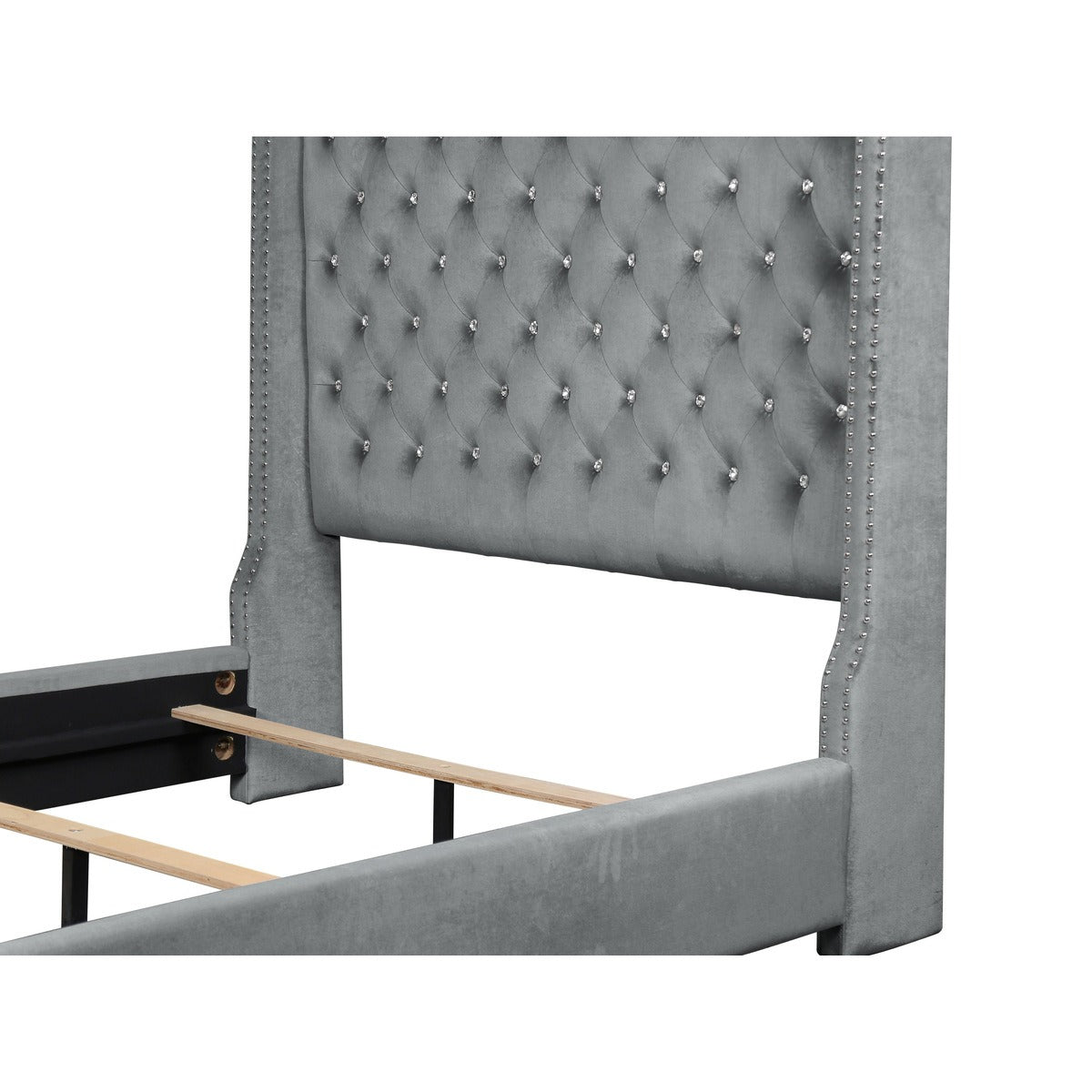 SH228KGRY-1* UPHL VELVET EK BED, GRAY
