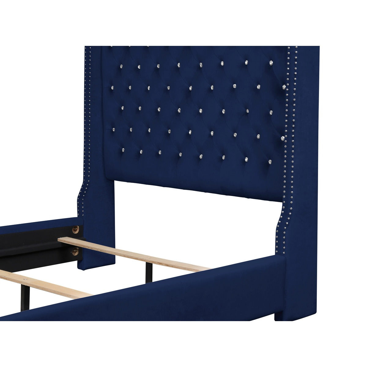 SH228BLU-1* UPHL VELVET QN BED, BLUE