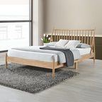 SH2225-1 QUEEN SPINDLE WOOD BED, NATURAL FINISH