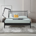 SH2225BLK-1 QUEEN SPINDLE WOOD BED, MATTE BLACK FINISH