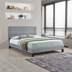 SH251GRY-1 QUEEN PLAFTORM BED W/ 13 SLATS, GRAY