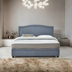 SH2711DGRK-1EK KING BED W/FB STORAGE, NAILHEAD, 8 SLATS & 6 SUPPORT LEGS, DARK GRAY