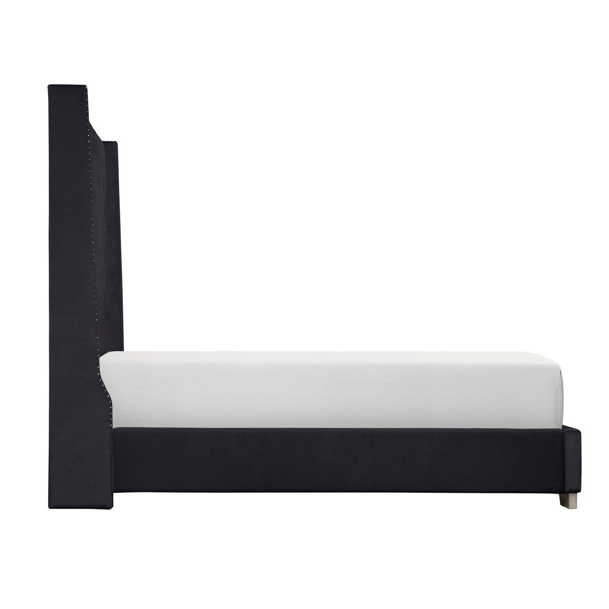 SH228BLK-1* UPHL VELVET QN BED, BLACK