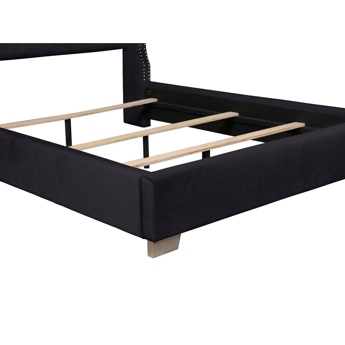 SH228BLK-1* UPHL VELVET QN BED, BLACK