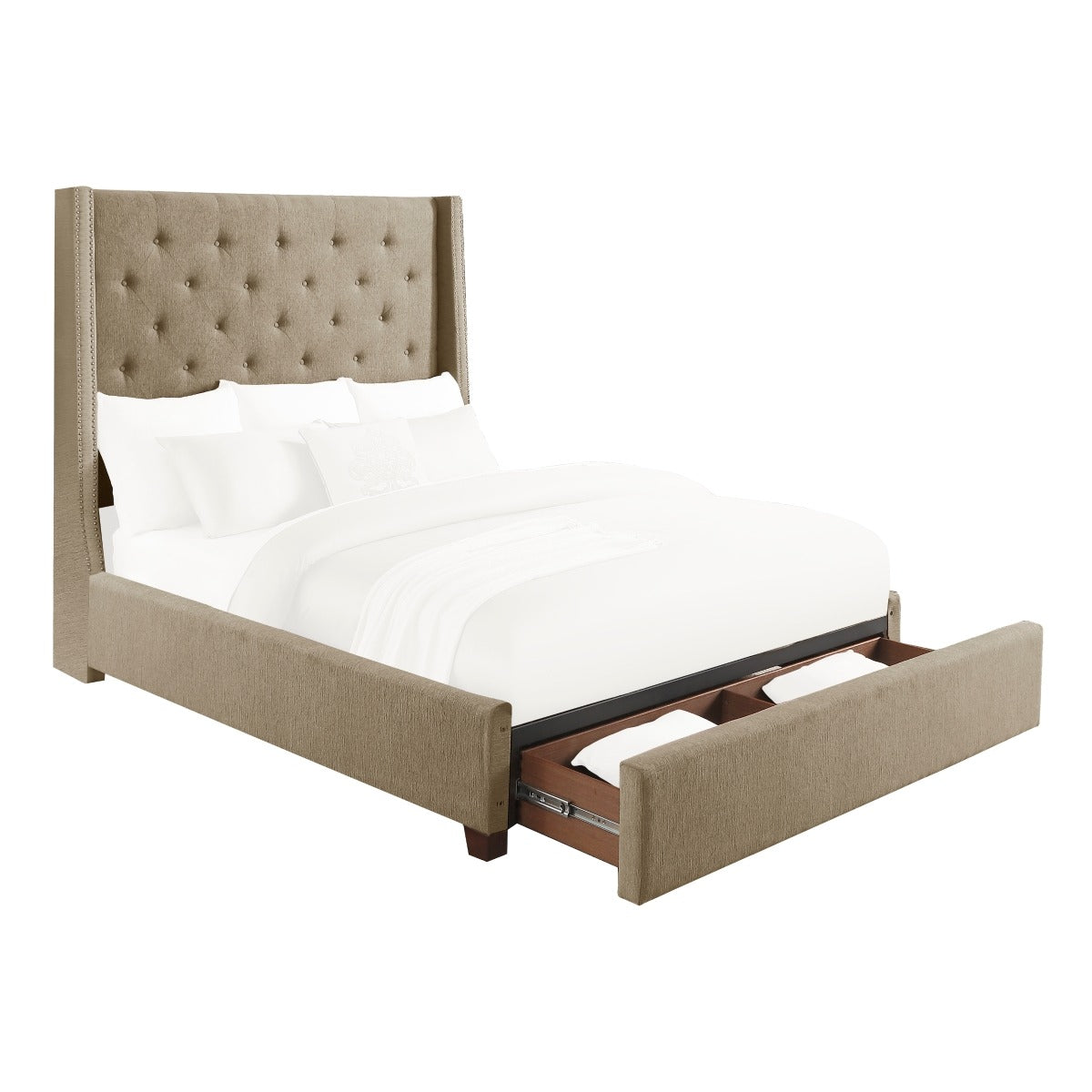5877KBR-1EKDW* Eastern King Platform Bed with Storage Footboard