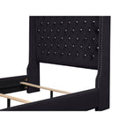 SH228BLK-1* UPHL VELVET QN BED, BLACK