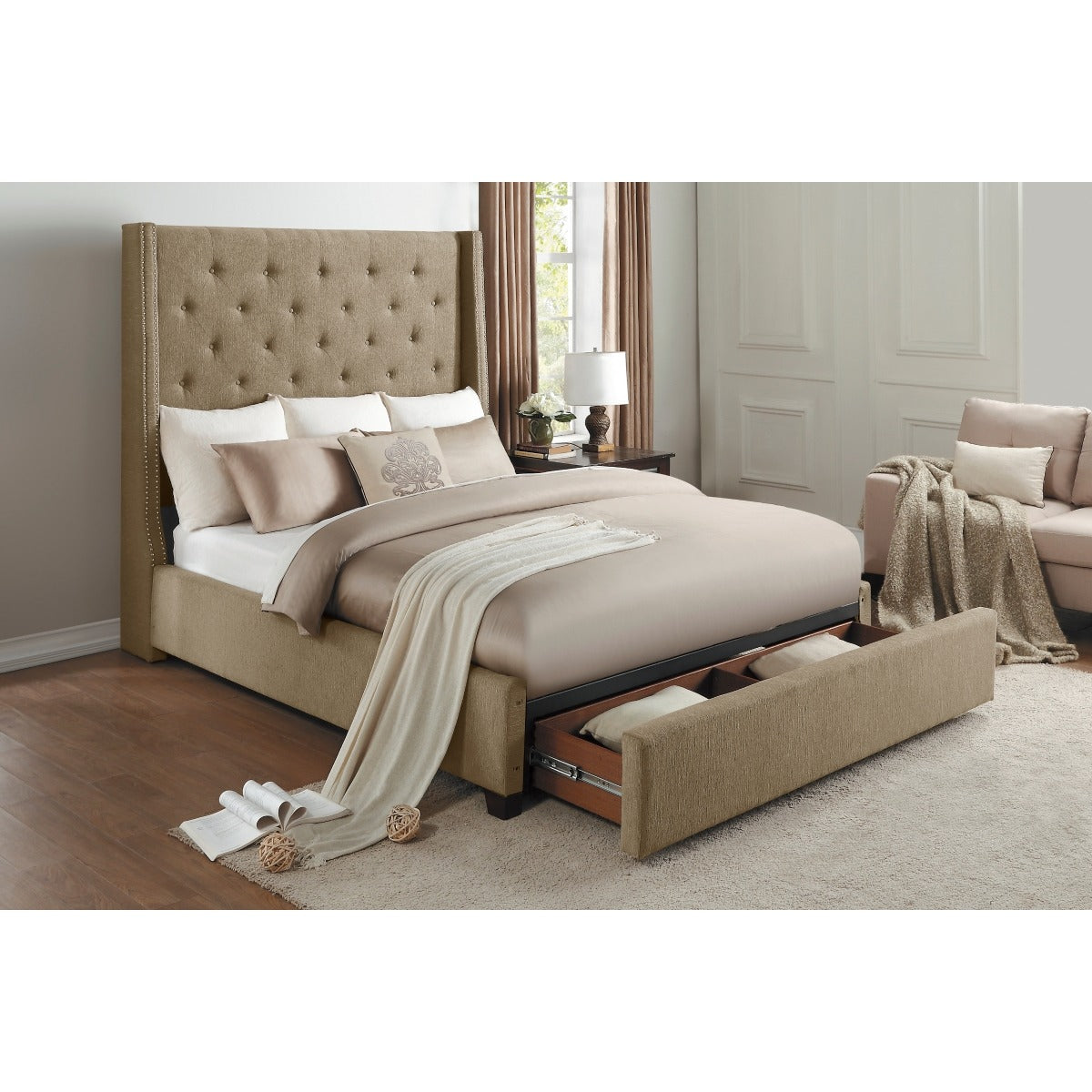 5877KBR-1EKDW* Eastern King Platform Bed with Storage Footboard