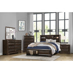 1753-1* Queen Platform Bed with Footboard Storage