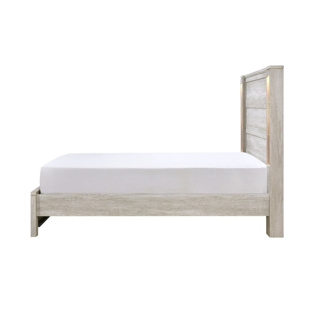 SH2525-1* QUEEN BED, LED LIGHTS AND OPEN SHELVES