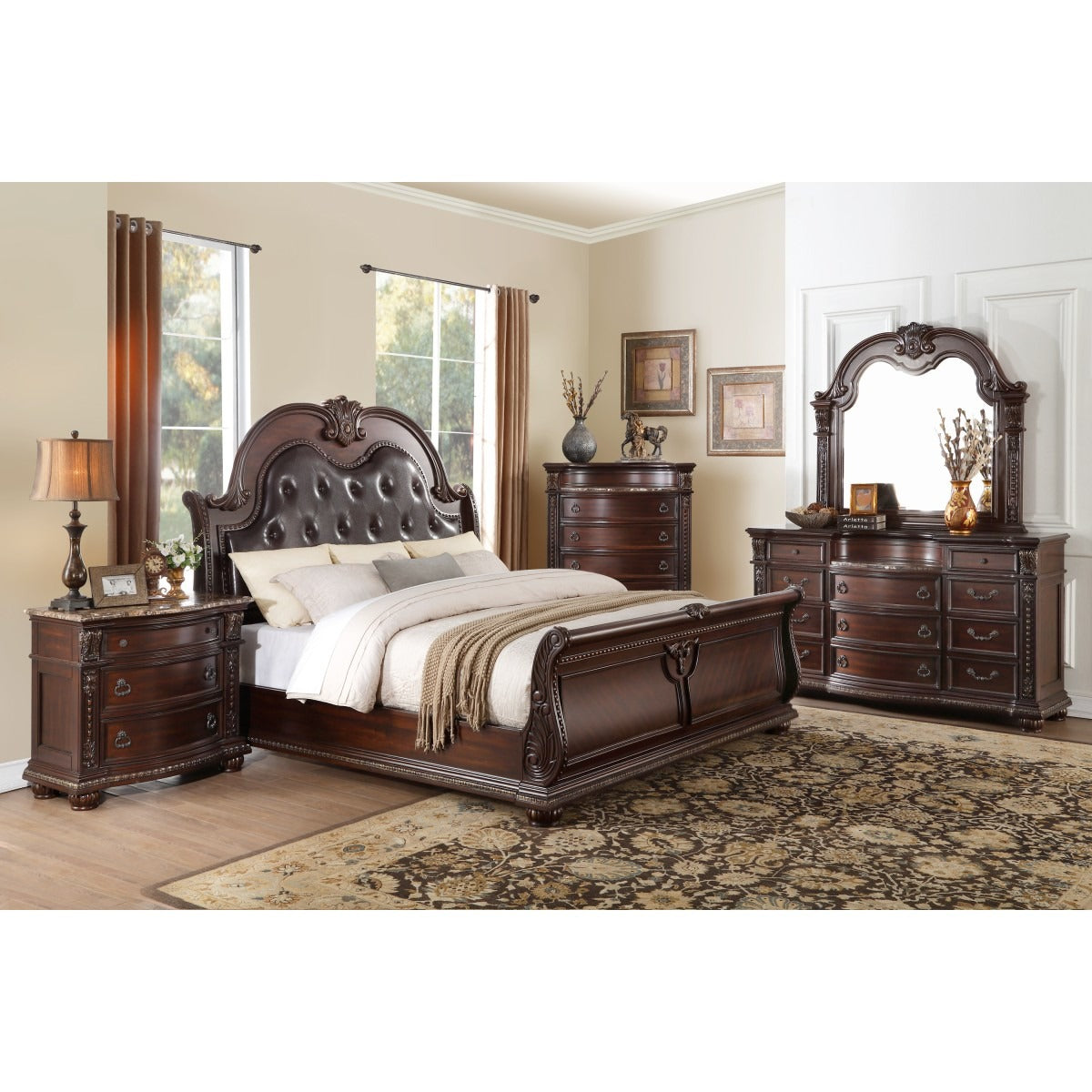 1757K-1EK* Eastern King Sleigh Bed