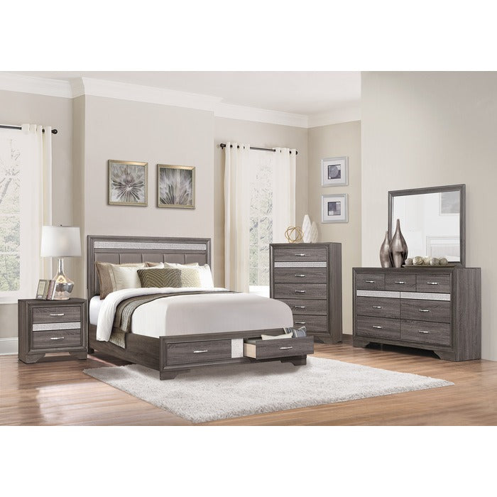 1505K-1EK* Eastern King Platform Bed with Footboard Storage