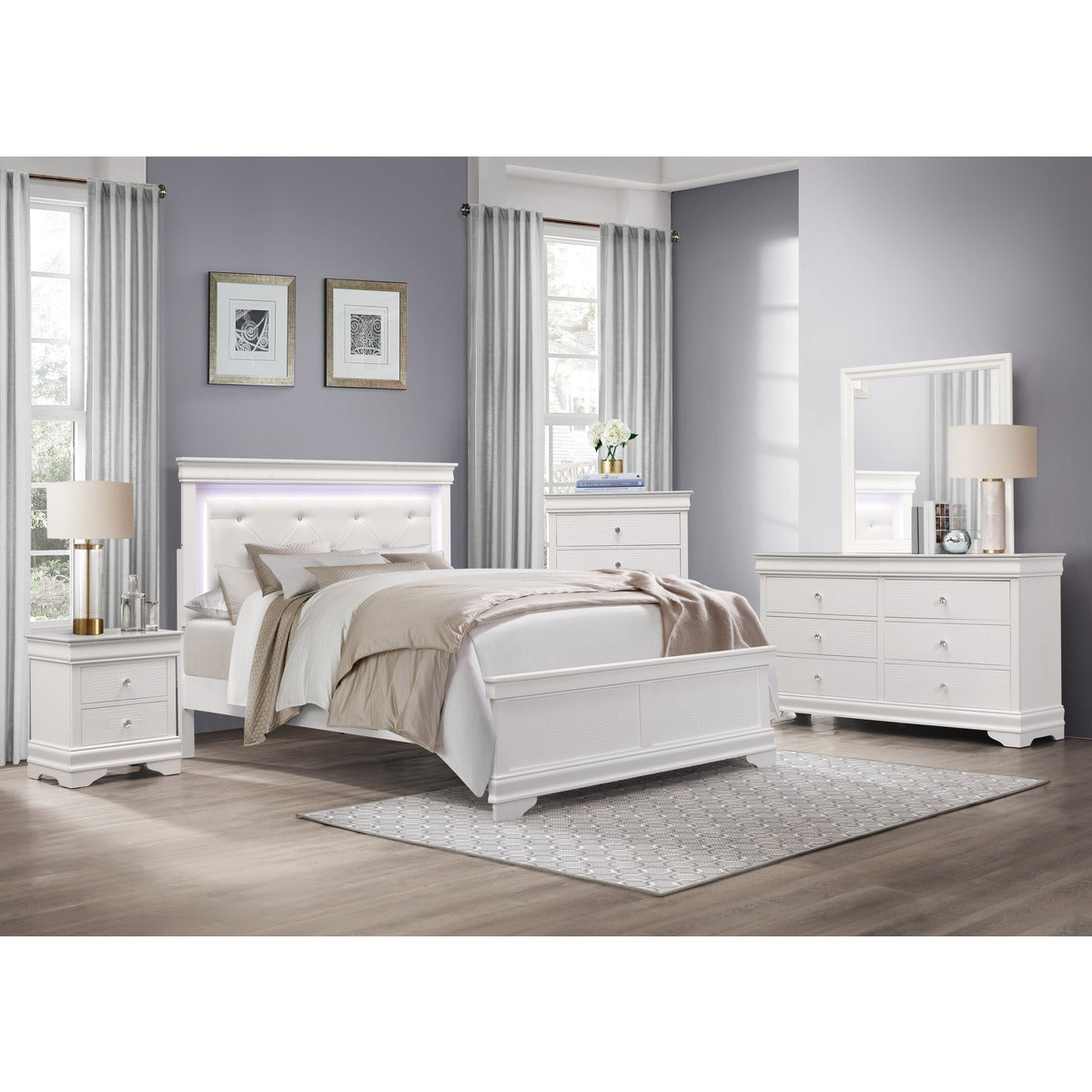 1556W-1* Queen Bed with LED Lighting