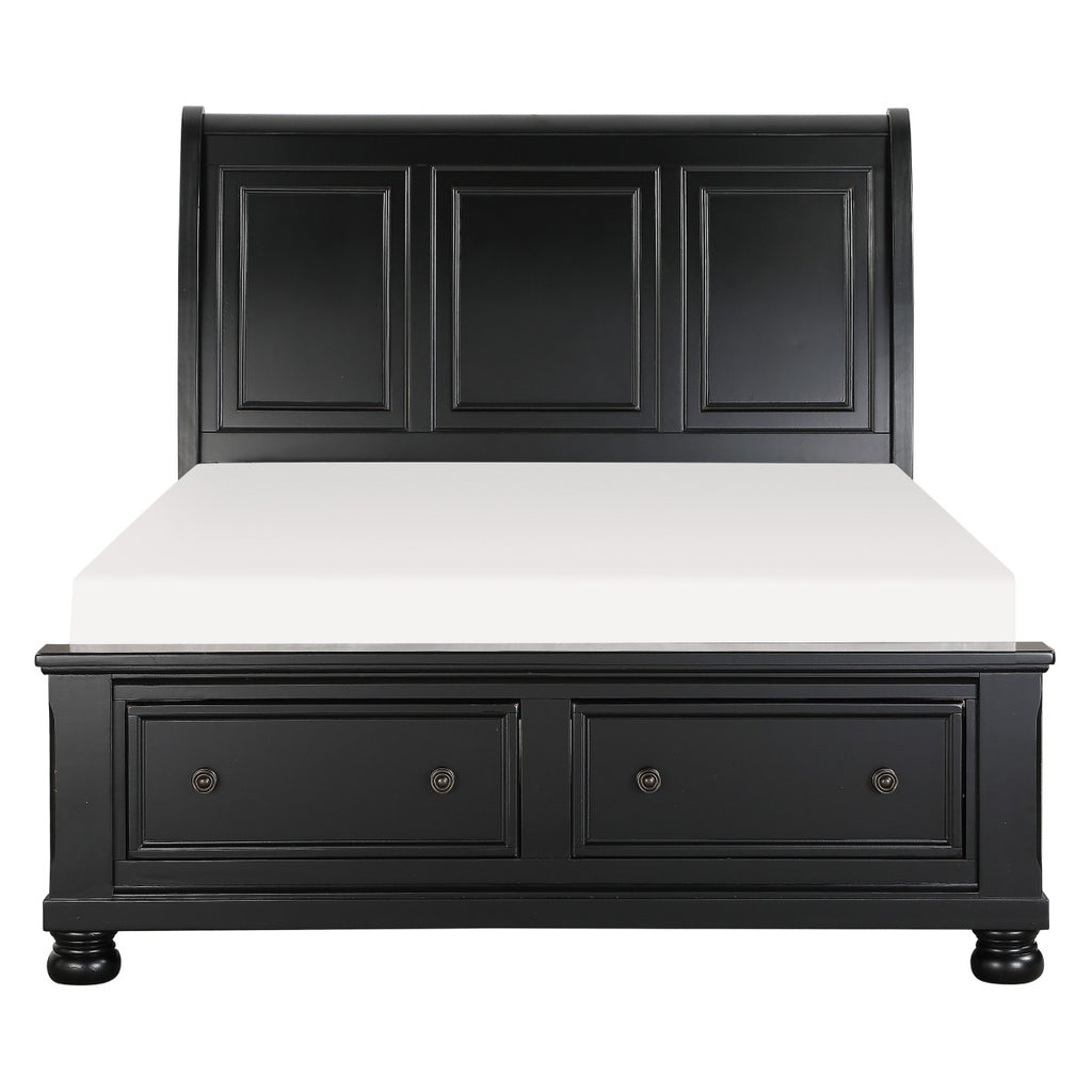 1714KBK-1EK* Eastern King Sleigh Platform Bed with Footboard Storage