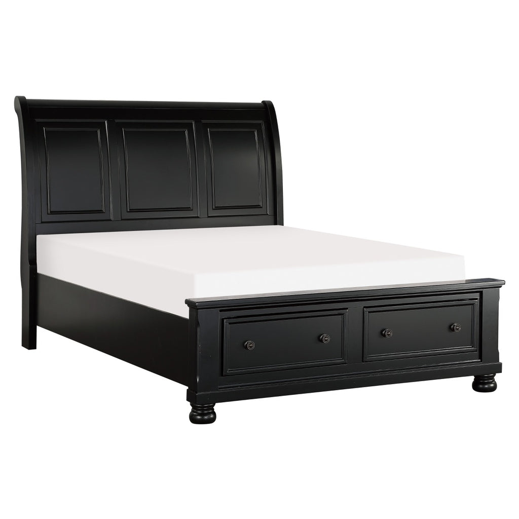 1714KBK-1EK* Eastern King Sleigh Platform Bed with Footboard Storage