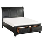 1714KBK-1EK* Eastern King Sleigh Platform Bed with Footboard Storage