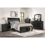 1714KBK-1EK* Eastern King Sleigh Platform Bed with Footboard Storage