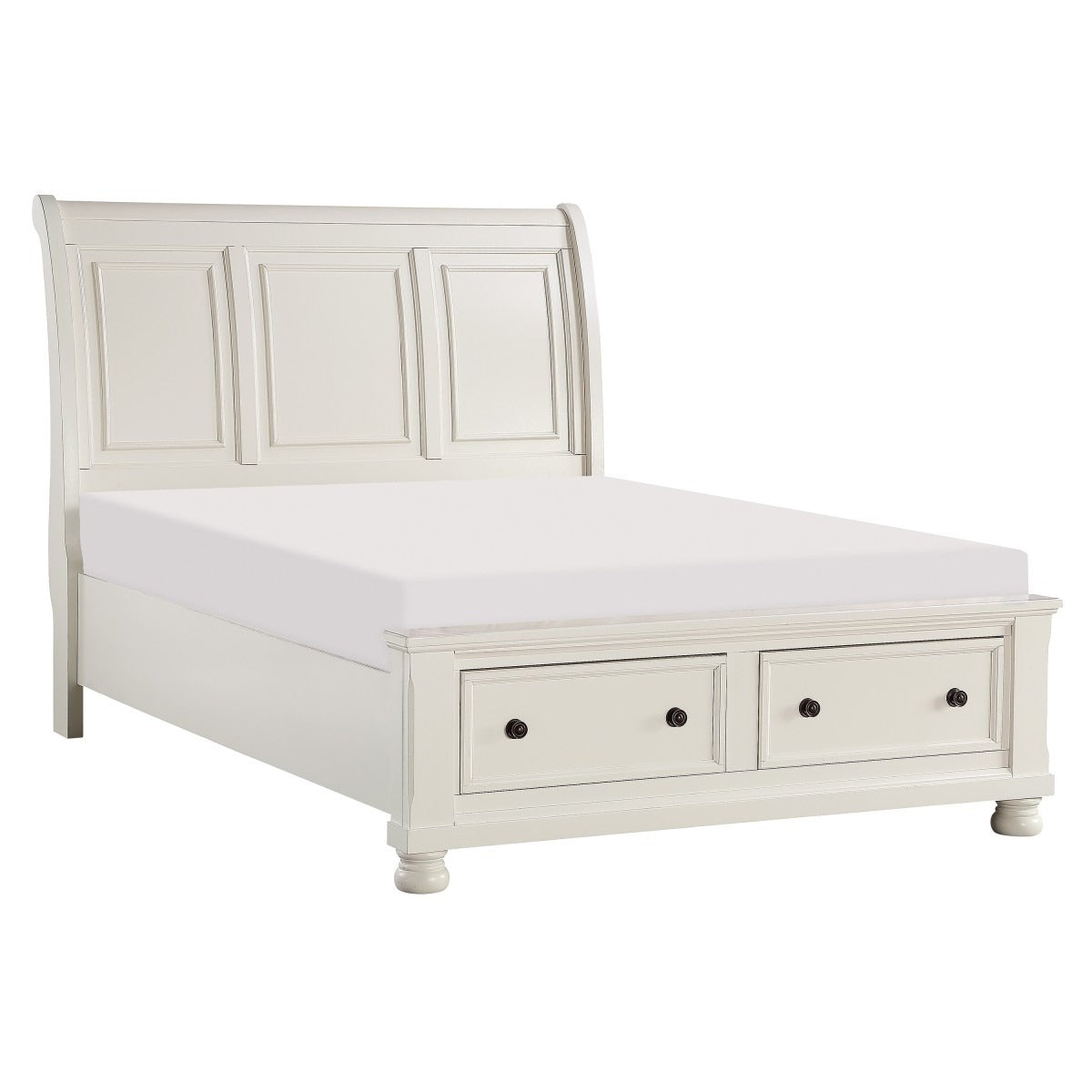 1714W-1* Queen Sleigh Platform Bed with Footboard Storage