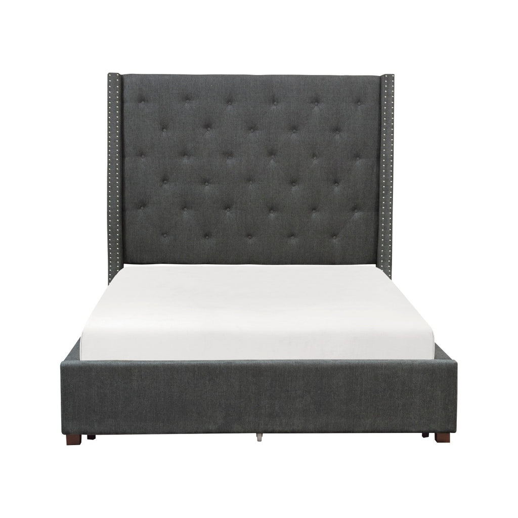5877GY-1DW* Queen Platform Bed with Storage Footboard