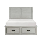 1337-1* Queen Platform Bed with Storage Footboard and Side Rails