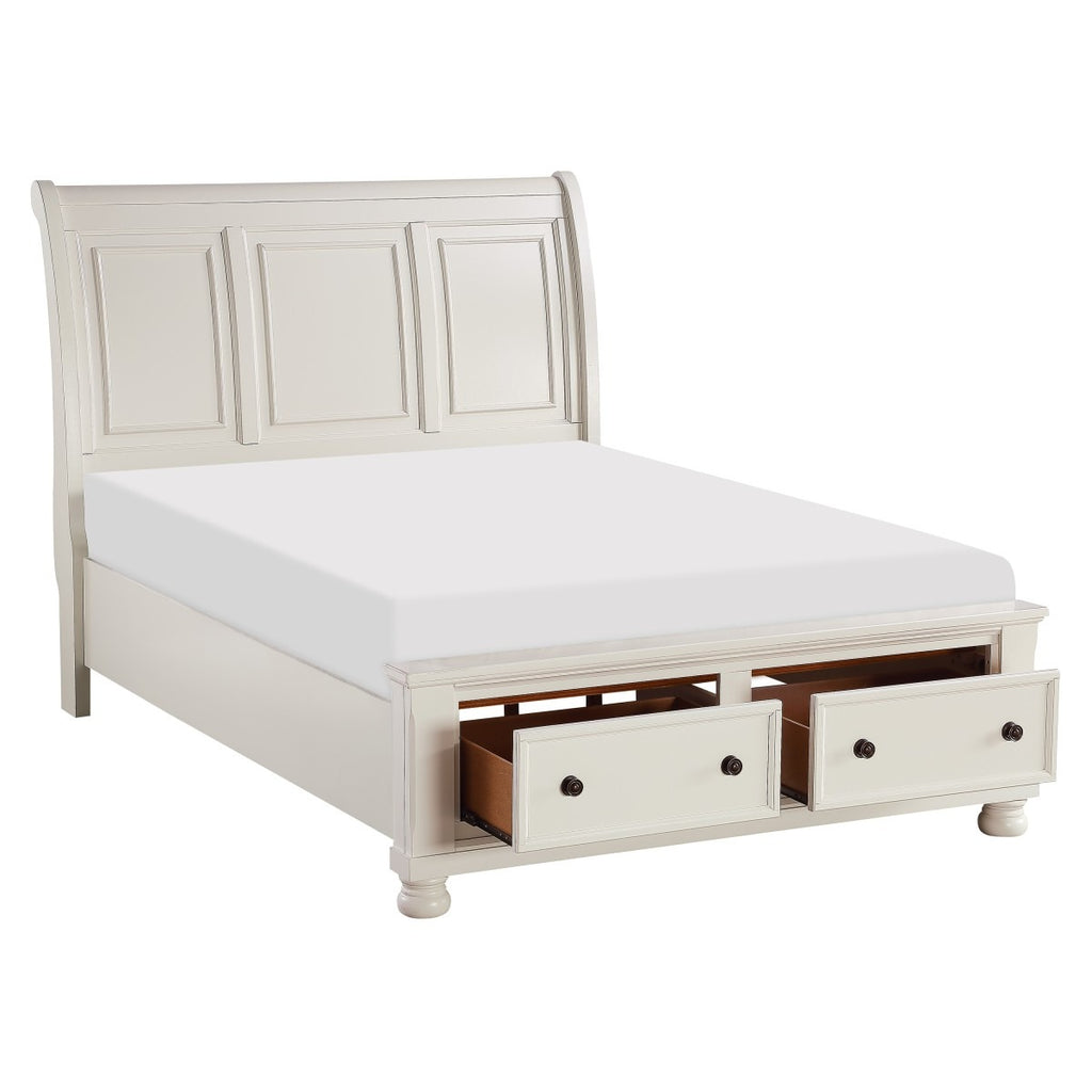 1714W-1* Queen Sleigh Platform Bed with Footboard Storage
