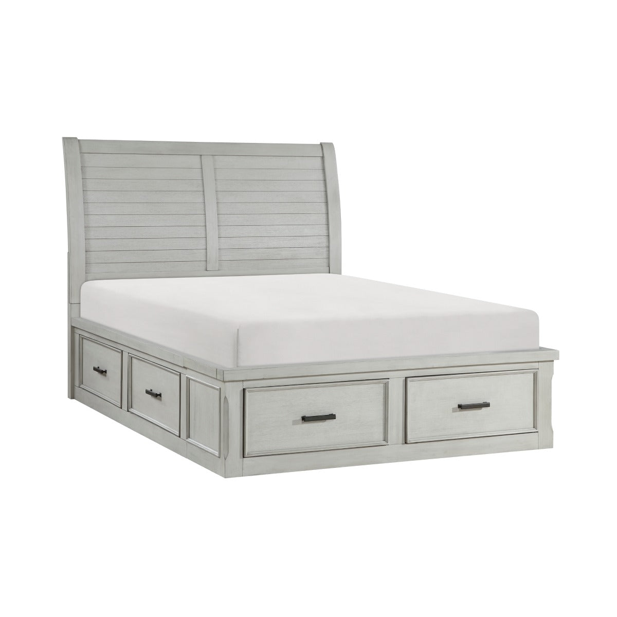 1337K-1EK* Eastern King Platform Bed with Storage Footboard and Side Rails
