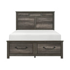 1342-1* Queen Platform Bed with Footboard Storage
