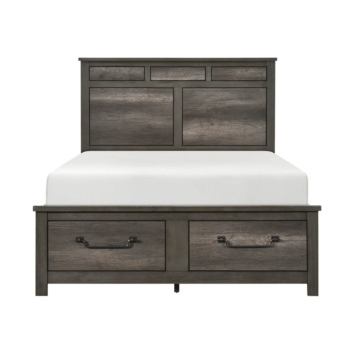 1342-1* Queen Platform Bed with Footboard Storage