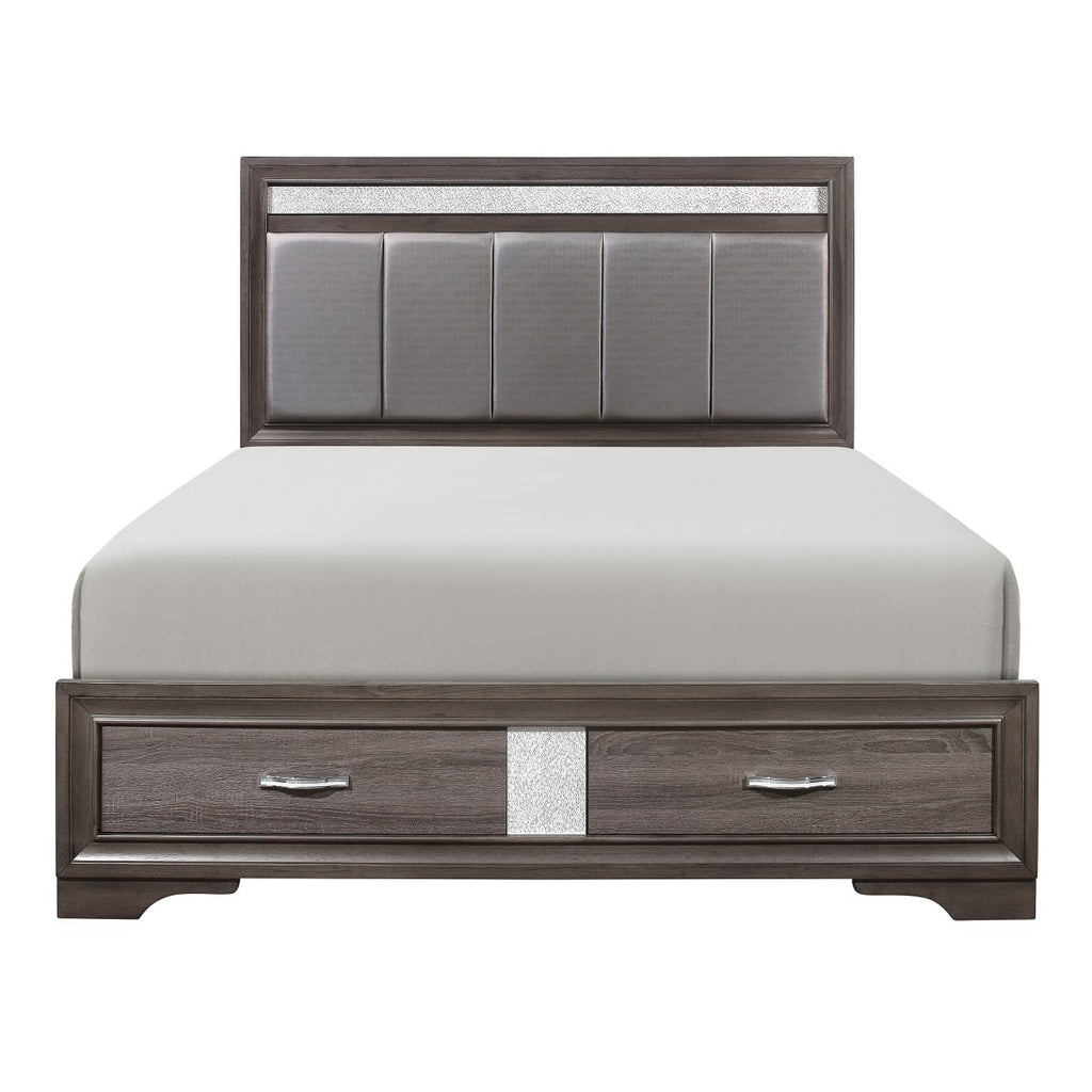 1505-1* Queen Platform Bed with Footboard Storage