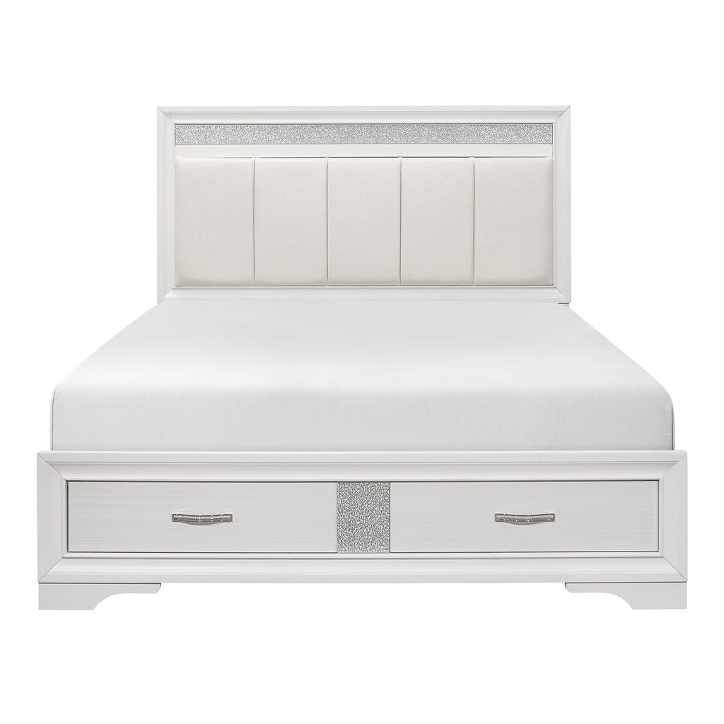 1505W-1* Queen Platform Bed with Footboard Storage