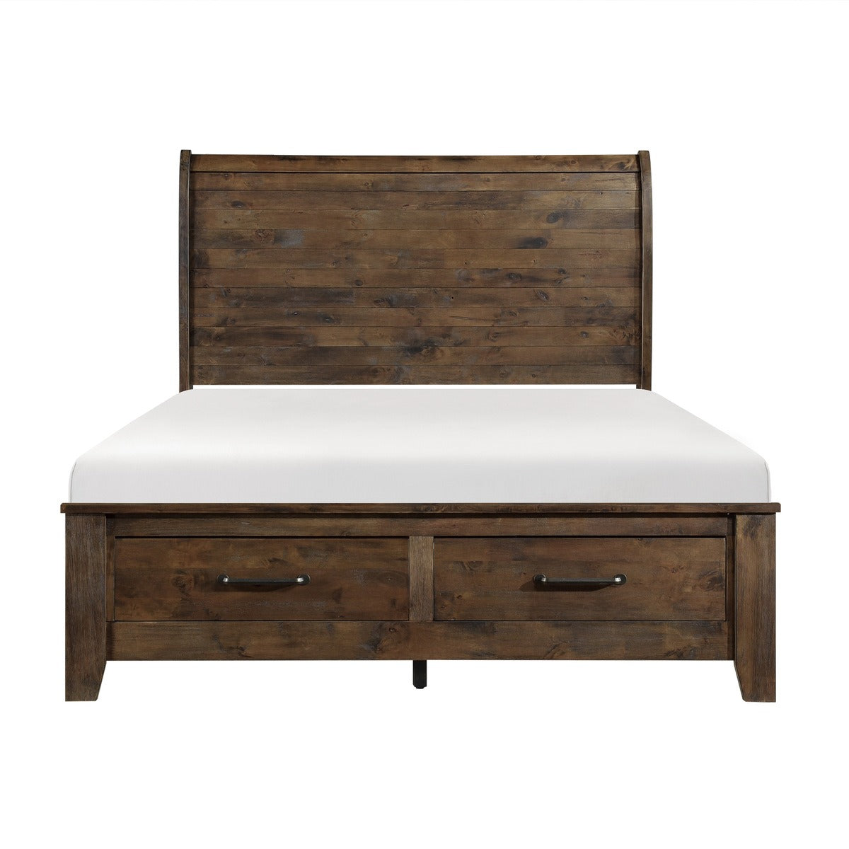 1957K-1EK* Eastern King Sleigh Platform Bed with Footboard Storage