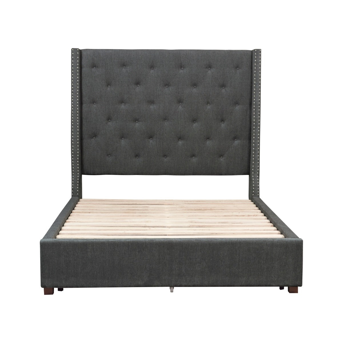 5877GY-1DW* Queen Platform Bed with Storage Footboard