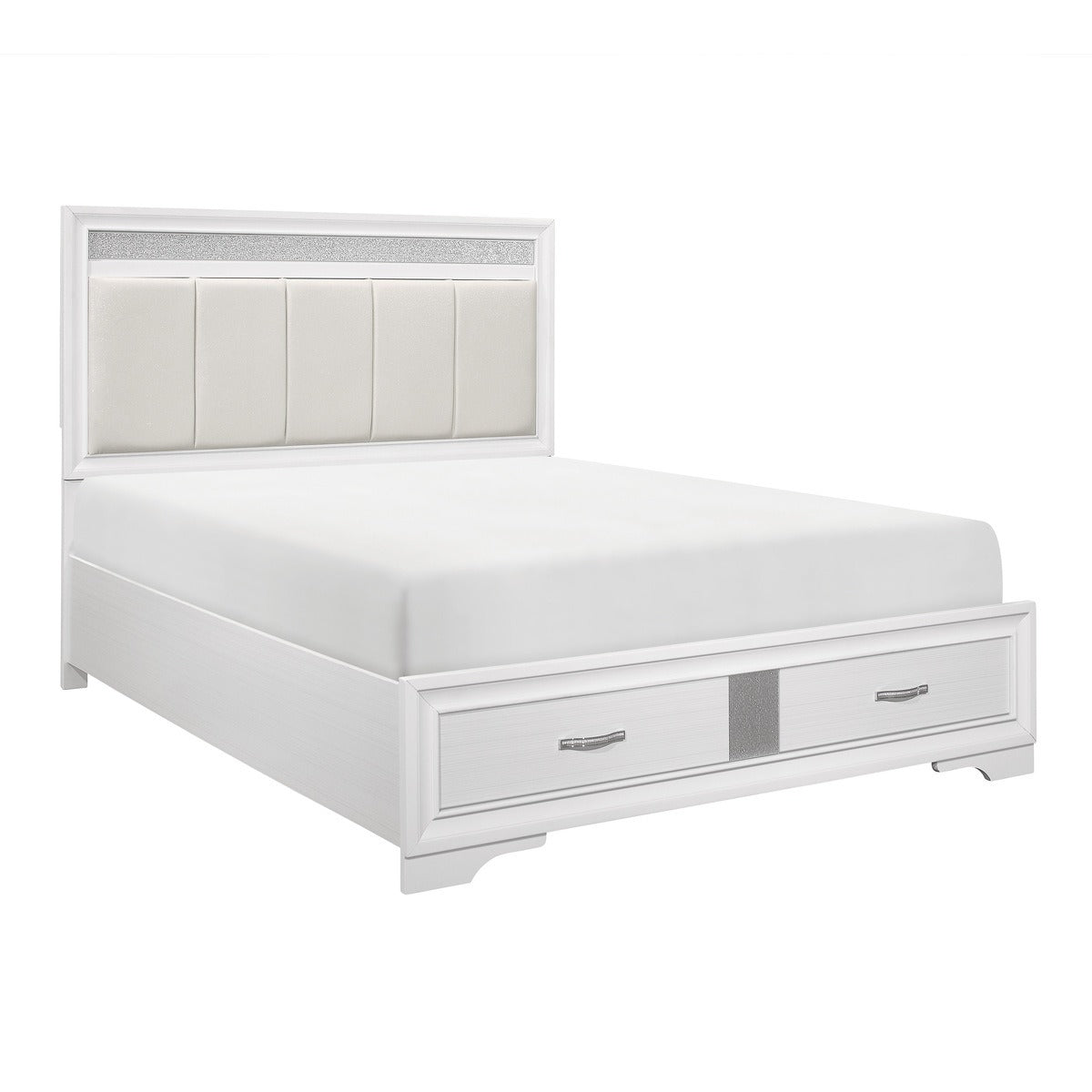 1505W-1* Queen Platform Bed with Footboard Storage