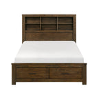 1592-1* Queen Platform Bed with Footboard Storage