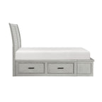 1337-1* Queen Platform Bed with Storage Footboard and Side Rails