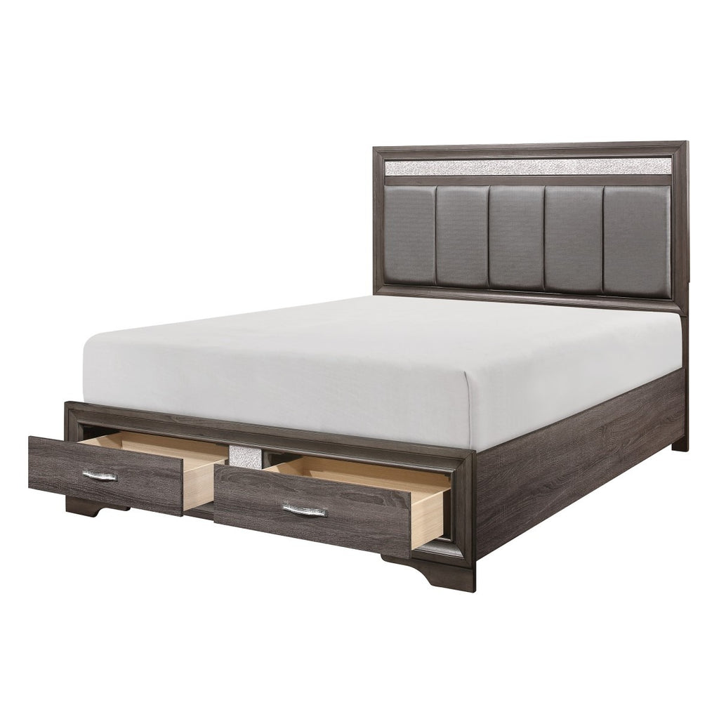 1505-1* Queen Platform Bed with Footboard Storage
