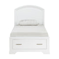 1520WHT-1* Twin Platform Bed with Footboard Storage