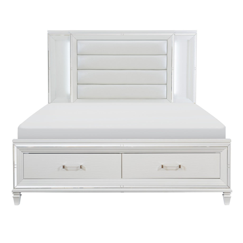 1616WK-1EK* Eastern King Platform Bed with LED Lighting and Footboard Storage