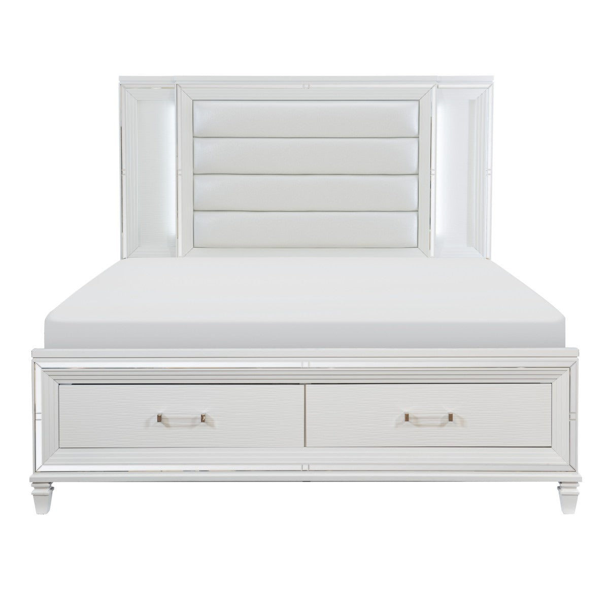 1616WK-1EK* Eastern King Platform Bed with LED Lighting and Footboard Storage