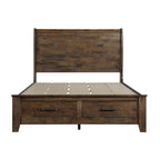 1957-1* Queen Sleigh Platform Bed with Footboard Storage