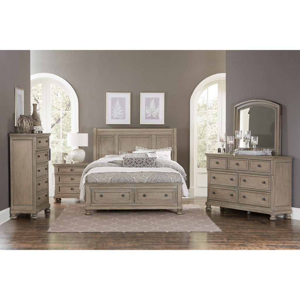 2259GY-1* Queen Platform Bed with Footboard Storage