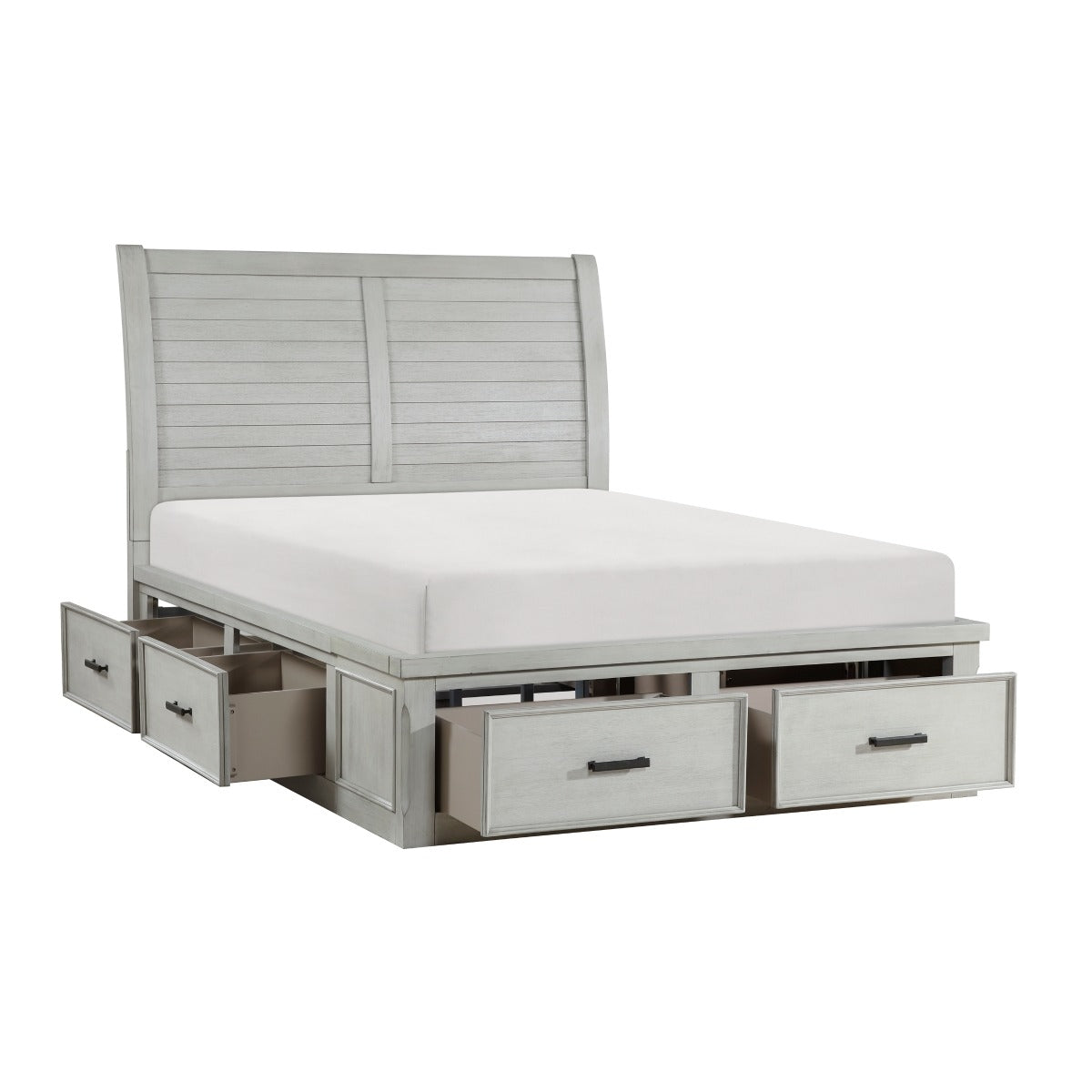 1337K-1EK* Eastern King Platform Bed with Storage Footboard and Side Rails