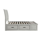 1337-1* Queen Platform Bed with Storage Footboard and Side Rails
