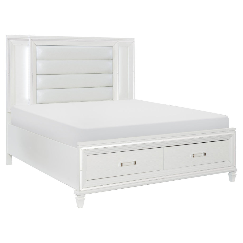 1616WK-1EK* Eastern King Platform Bed with LED Lighting and Footboard Storage