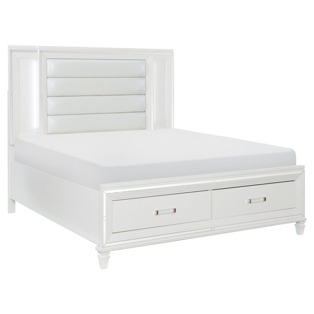 1616WK-1EK* Eastern King Platform Bed with LED Lighting and Footboard Storage