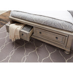 2259GY-1* Queen Platform Bed with Footboard Storage