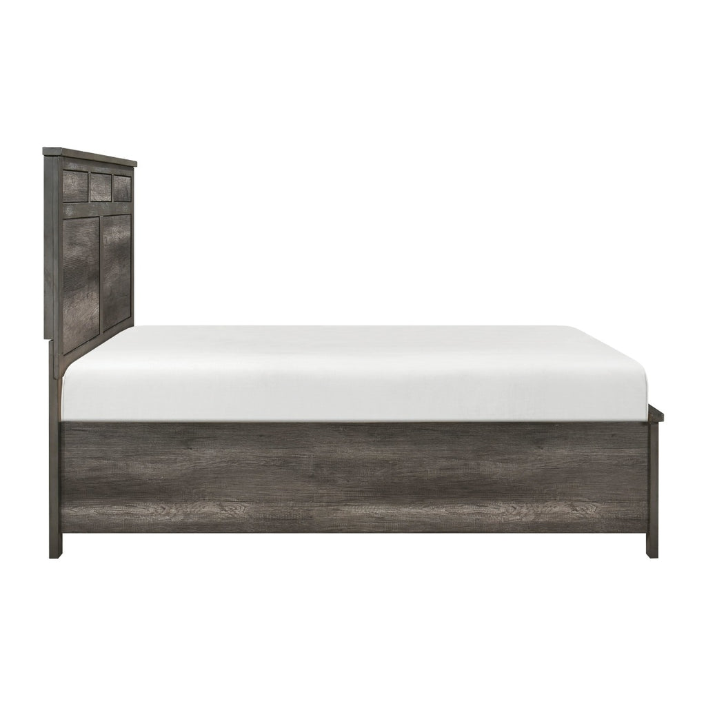 1342-1* Queen Platform Bed with Footboard Storage