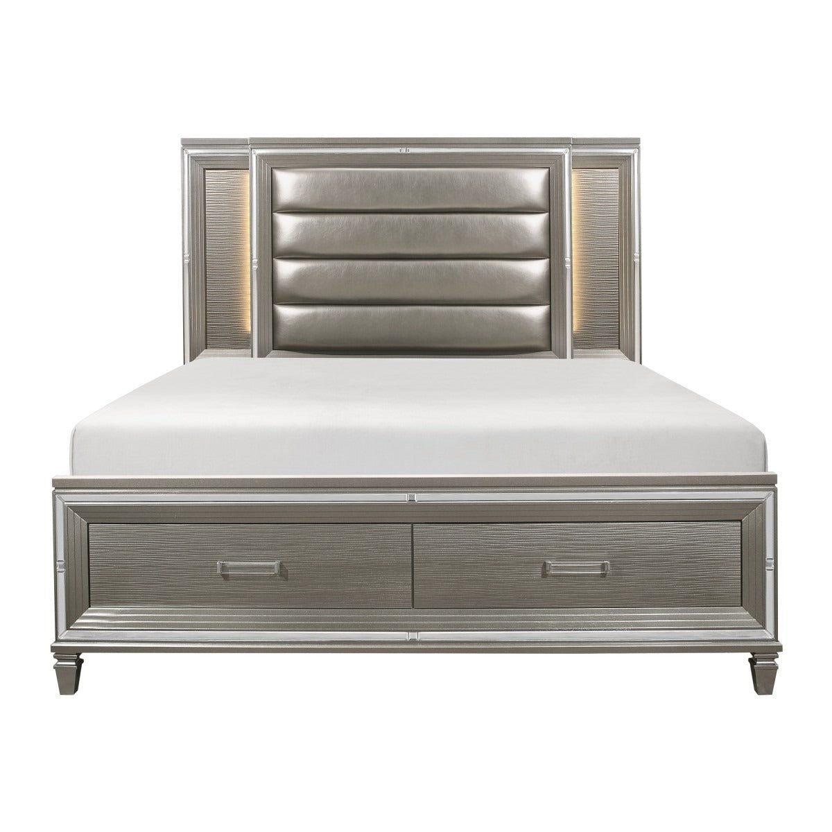 1616K-1EK* Eastern King Platform Bed with Footboard Storage, LED Lighting