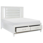 1616WK-1EK* Eastern King Platform Bed with LED Lighting and Footboard Storage